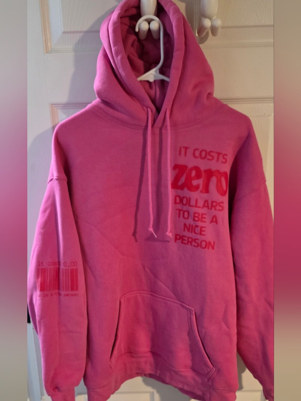 Mayfair Hoodie 'It Costs Zero Dollars To Be A Nice Person' Size S/M